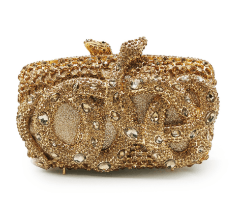 Python Diamond-studded Dinner Bag Magnetic Clasp Chain Clutch - MRSLM