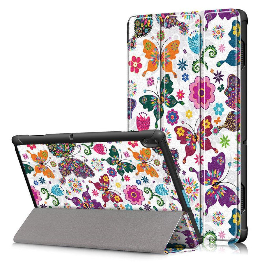 Tri-Fold Printing Tablet Case Cover for Lenovo Tab E10 Tablet - Butterfly - MRSLM