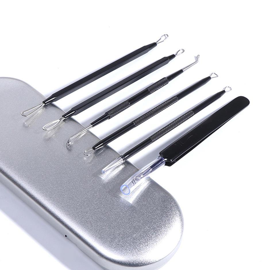 6Pcs Acne Needle To Blackhead Acne Remover Nail Jewelry Tweezers Clip Tool Set - MRSLM