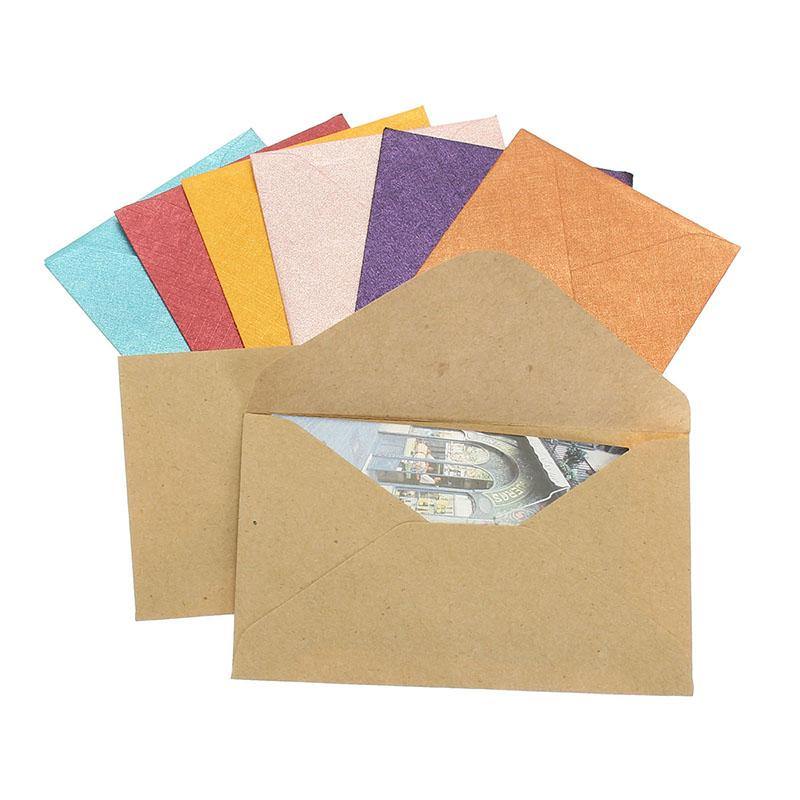 50Pcs Vintage Mini Colored Paper Envelopes for Package Gift Bank Card - MRSLM