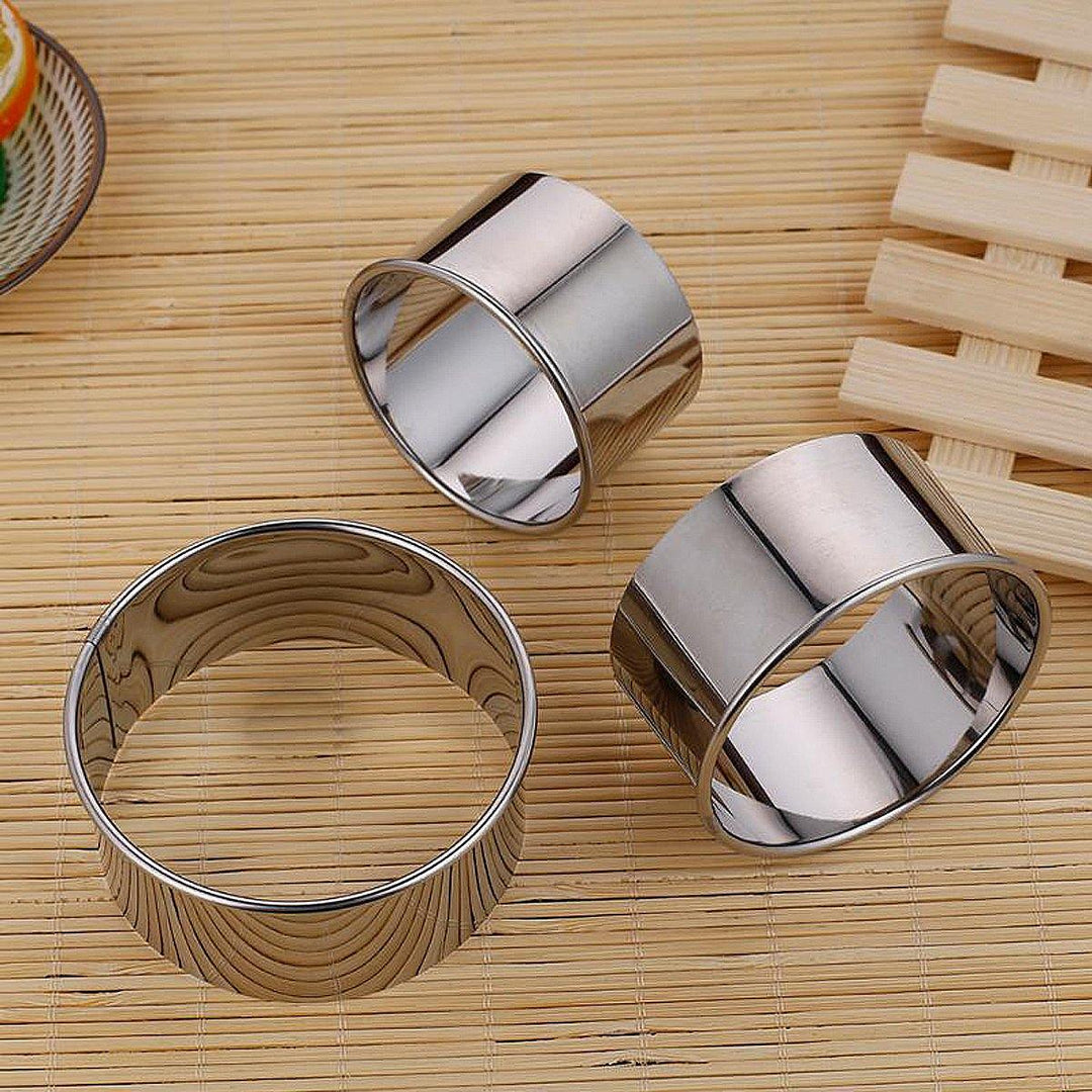 12Pcs DIY Round Stainless Steel Mousse Circle Ring Molds Cake Cookie Pastry Baking Cutter Mould Set - MRSLM