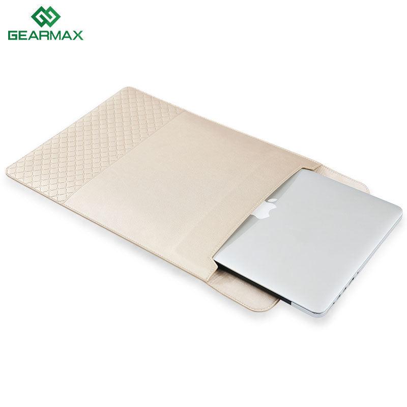 Gearmax 11.6 12 13.3 15.4 Inch Luxury Envelope Gold Casual PU Laptop Carry Hand Bag for Laptop iPad Macbook Air Pro - MRSLM