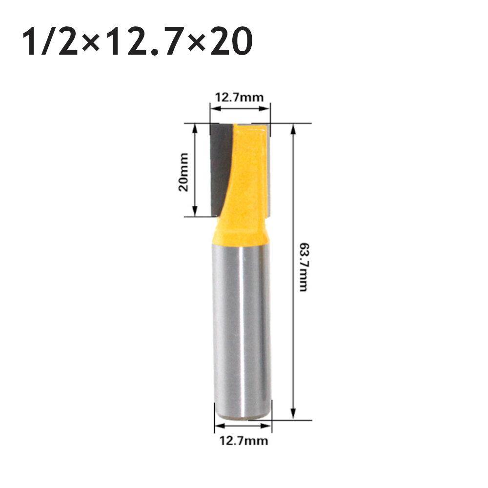 12.7mm 1/2 Inch Shank Straight Bottom Cleaning Router Bit Tungsten Carbide Woodworking Cutting Tools - MRSLM