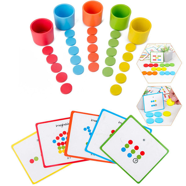 Montessori Wooden Color Classification Matching Toys Sets Kids Early Education - MRSLM