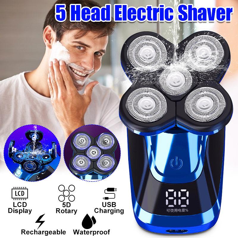 6 IN 1 5D Electric Razor Shaver LCD Rechargeable Bald Head Beard Clipper Trimmer - MRSLM