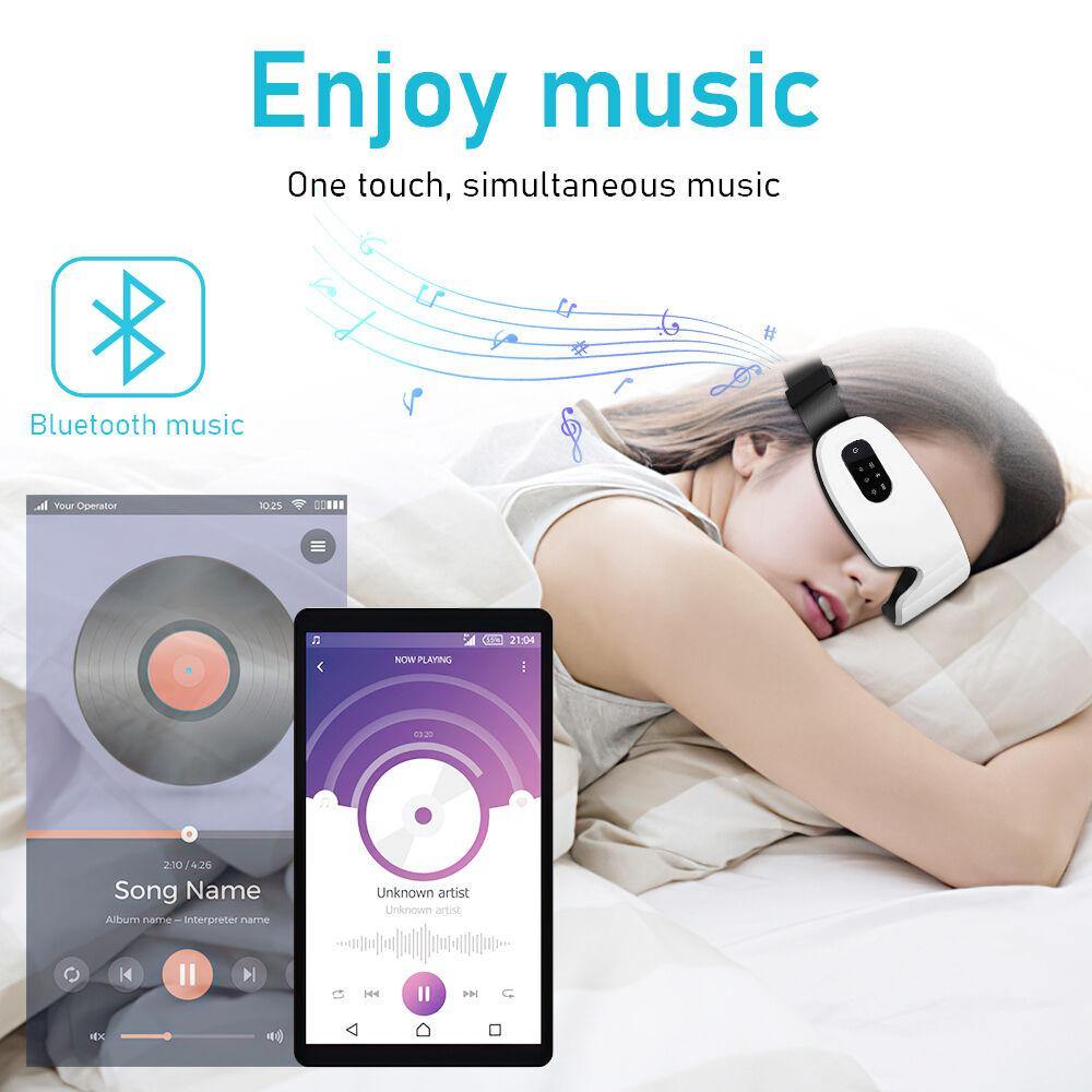 Electric Heating Massage Bluetooth Eye Massager Hot Compress Therapy Glasses Eye Care Fatigue Relief Machine - MRSLM