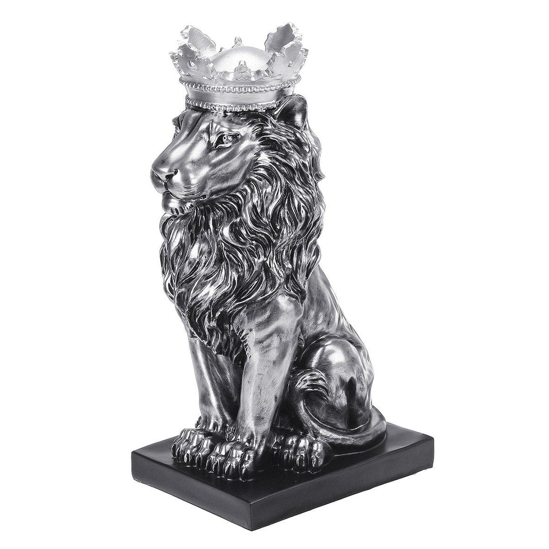 Nordic Style Crown Lion Statue Handicraft Decorations for Home Office Hotel Desk - MRSLM