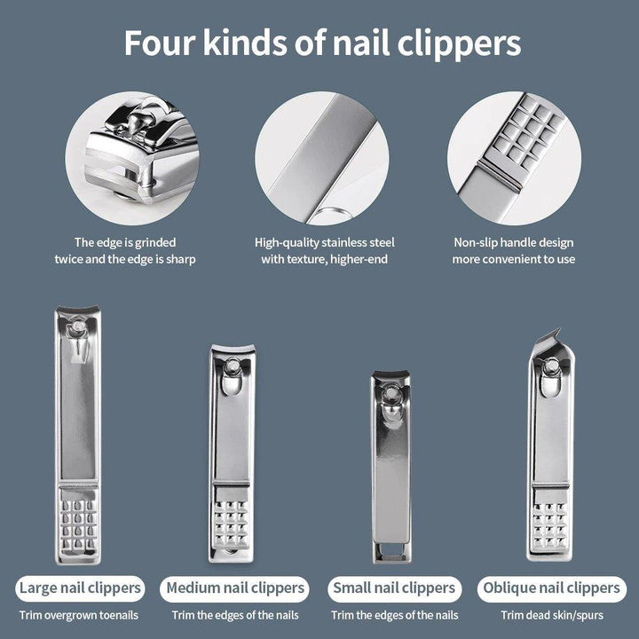 11/26 Pcs Nail Clipper Manicure Set Stainless Steel Nail Cutter Scissor Cuticle Nipper Nail Tools Set - MRSLM