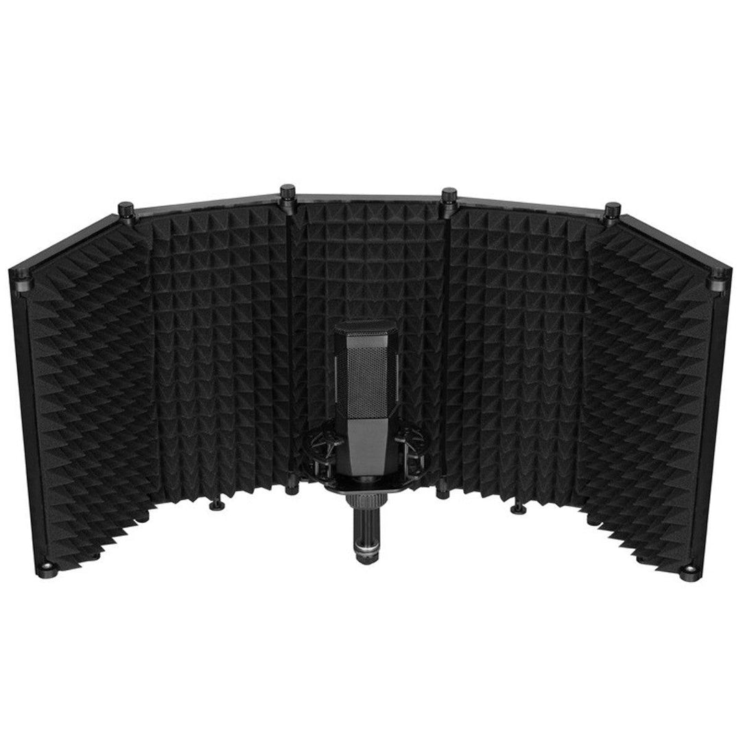 331x1060mm 5 Panels Foldable Studio Microphone Isolation Shield Acoustic Foam Sound Absorbing for Studio Recording Live Broadcast - MRSLM