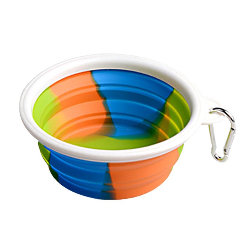Folding Silicone Pet Bowl Portable Dog Food Drinking Water Feeding Supplies Outdoor Bowl - MRSLM