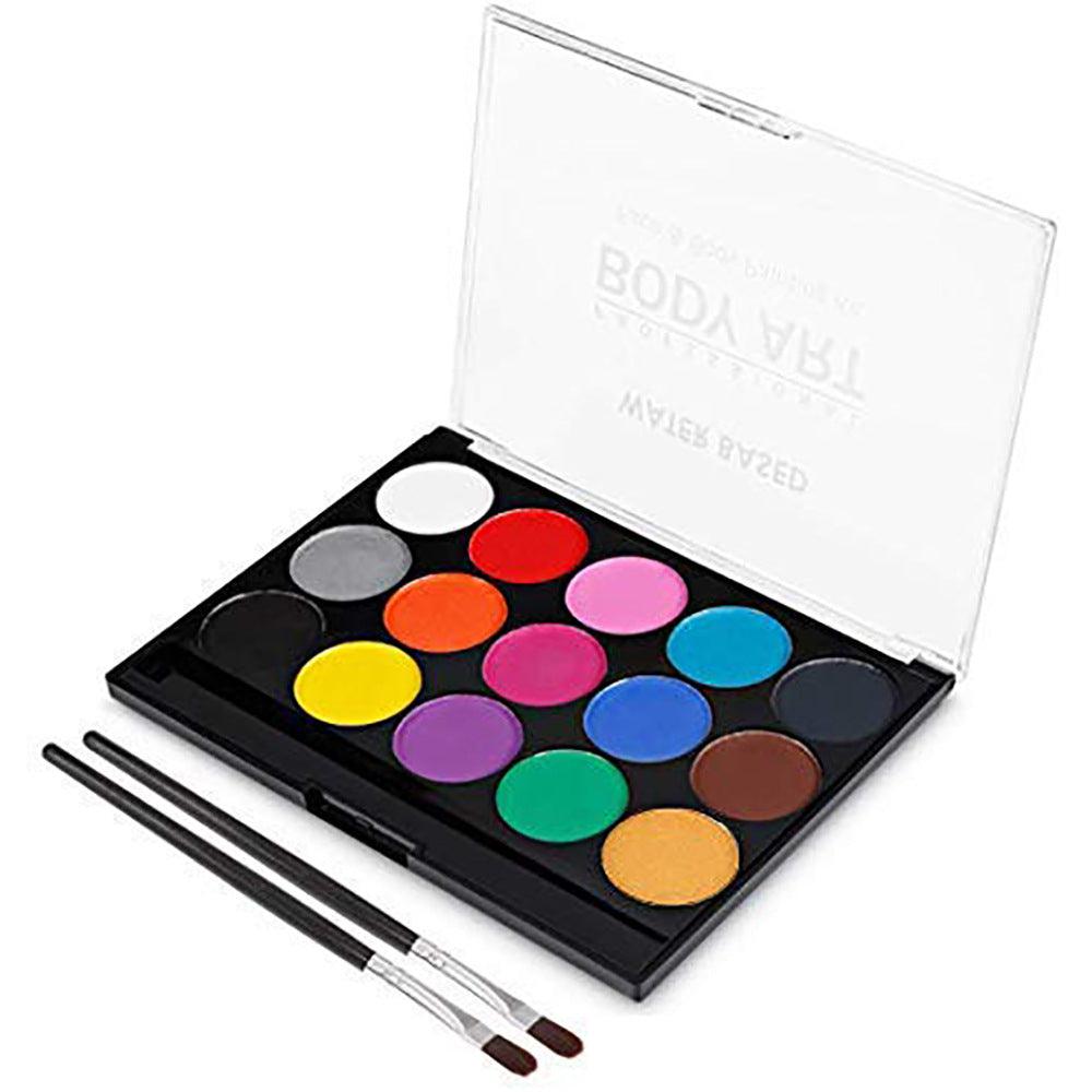 Bomeijia 15 Colors Solid Pigment Face Painting Body Makeup Pigment Non Toxic Safe Water Paint Oil With Brush For Christmas Halloween Party Tools (15 Colors) - MRSLM