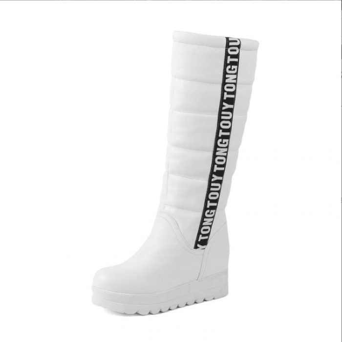 Women's High-top Thick-soled Flat Warm Cotton Boots - MRSLM