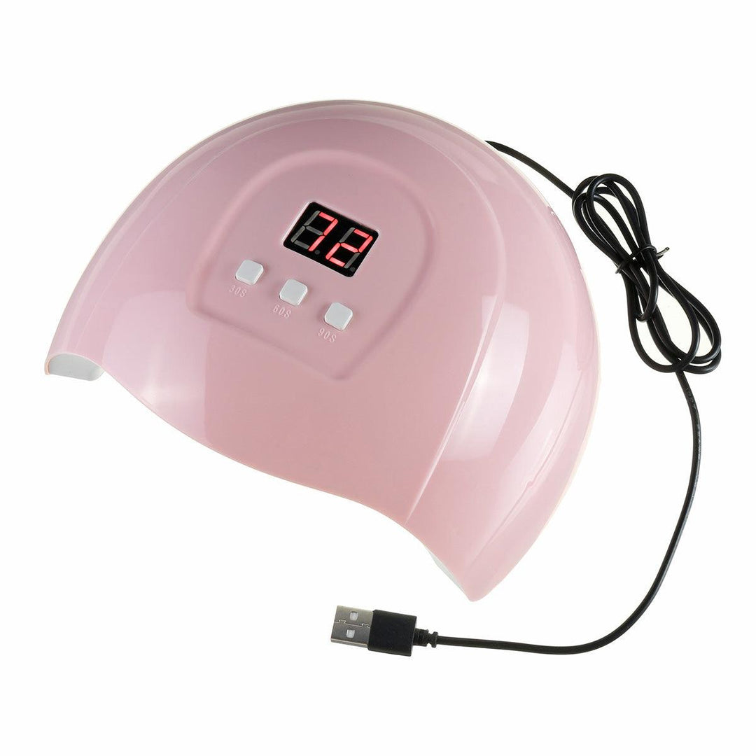 Nail Dryer 30W UV LED Lamp Nail Lamp For Curing All Gels Builder Polish Varnish Manicure Salon Nail Art Tools (Pink) - MRSLM