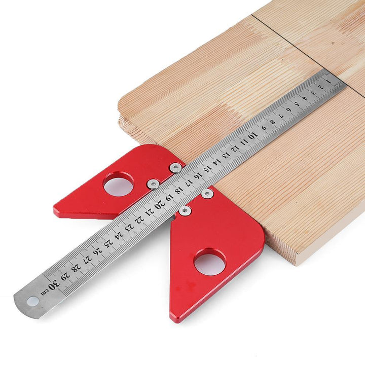 Woodworking Center Scriber 45 Degrees Angle Line Caliber Ruler Wood Measuring Scribe Tool - MRSLM