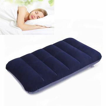 47x 30cm PVC Flocking Portable Inflation Pillow Outdoor Camping Travel Nap Sleeping pillow - MRSLM