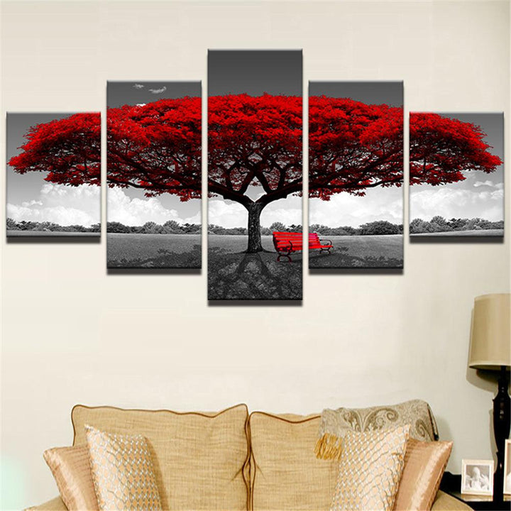 5 Panels Unframed Modern Canvas Art Oil Painting Picture Room Wall Art Pictures Home Wall Decoration Supplies - MRSLM