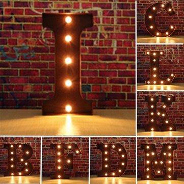 Vintage Metal LED Light DIY Letter A to M Sign Carnival Wall Marquee Decoration - MRSLM