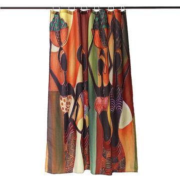 Waterproof Custom Distinctive Cartoon African Woman Bathroom Shower Curtains Home Decor 60''x72'' - MRSLM