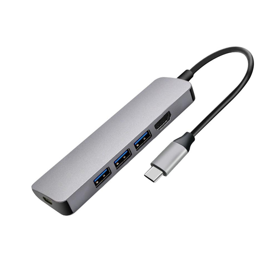 JULI 543A 5 in 1 USB 3.1 Type C Data HUB with 3*USB 3.0 4K HD PD Charging Docking Station for Tablet Laptop - MRSLM