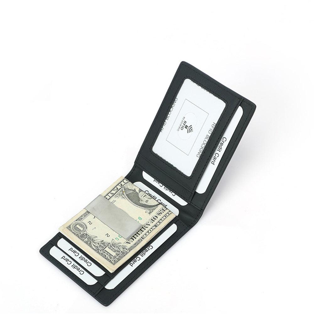 DKER TQ-306 Carbon Fiber Card Bag Leather Mini 8 Slots Credit Card Case Organizer Compact Wallet with Banknote Clip - MRSLM