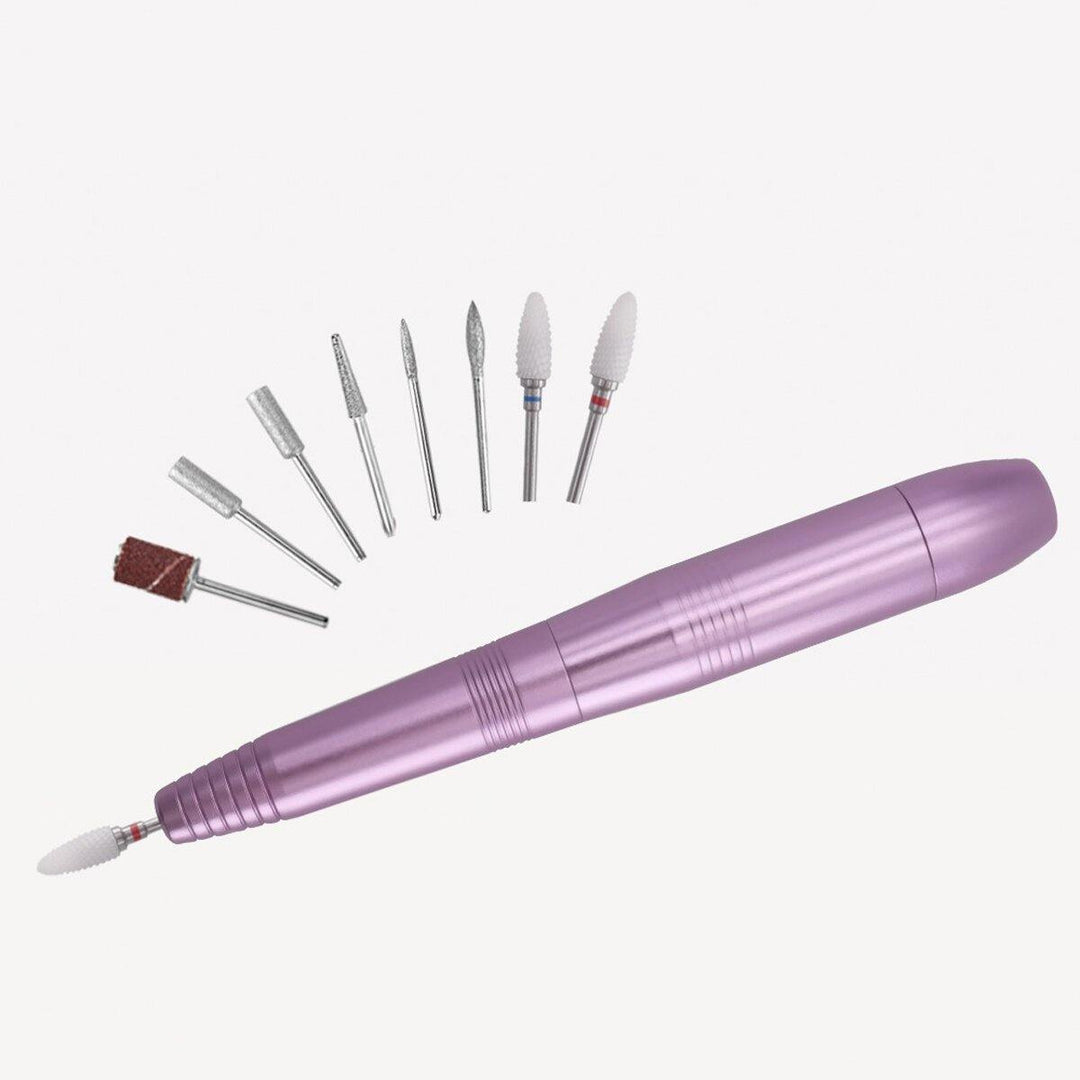 Pink / Gold / Silver Electric Mini Polishing Pen With Ceramic Head Pen-type Peeling And Removing Nail Polishing Machine - MRSLM