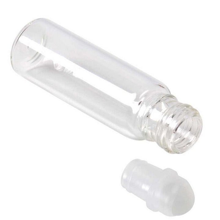 5ml Empty Clear Glass Roll Bottle (White) - MRSLM