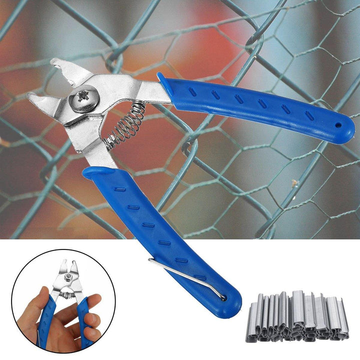 2500Pcs Hog Rings C Type Staples Clips Rings Steel Wire Fencing For Pet Cage Plier - MRSLM