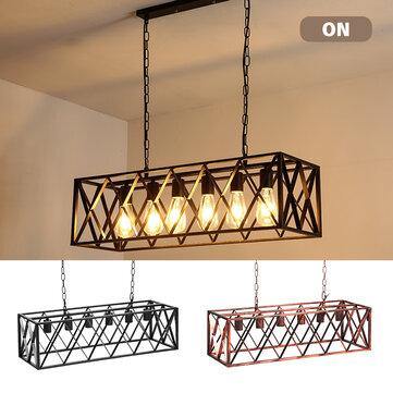 85-265V E27 Industrial Kitchen Pendant 4/6-Light Chandelier Ceiling Lamp Fixture Decor Without Bulb - MRSLM