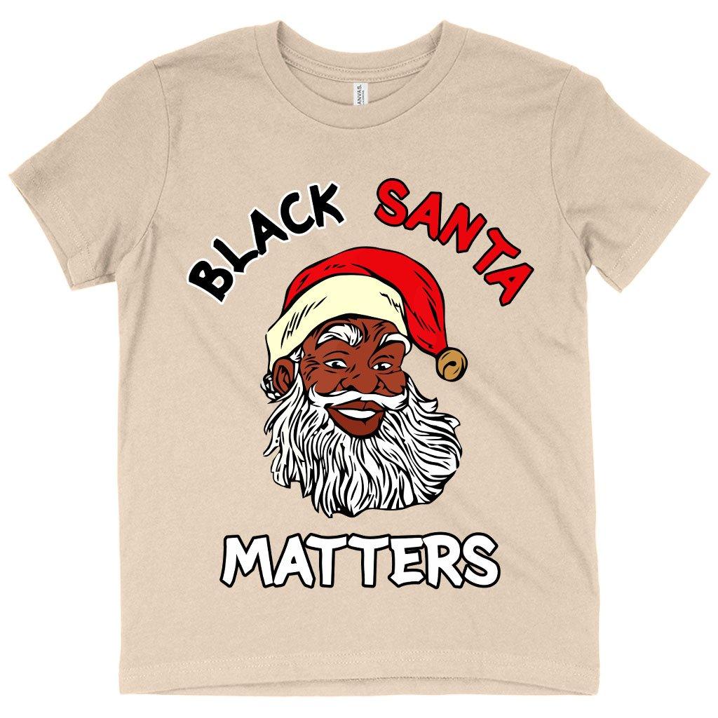 Kids' Black Santa Matters T-Shirt - Black Christmas T-Shirts - MRSLM