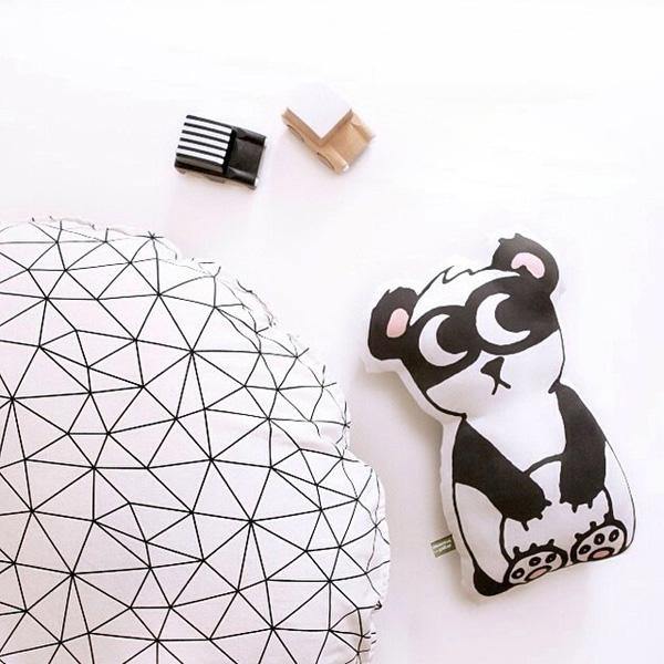 Cool Cute Robot Panda Brown Bear Throw Pillow Sofa Bed Car Office Cotton Cloth Cushion Home Decor - MRSLM