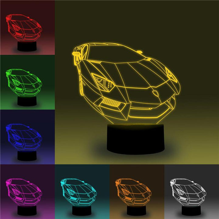 3D LED Illusion Dinosaur/Flamingo/Car/Plane/Opera House/Statue of Liberty Shape USB 7 Color Table Night Light Lamp APP Control Child Gift - MRSLM