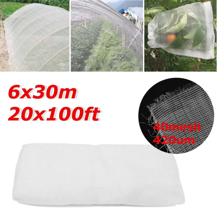 6x30m White Vinyl Fabric Net Wear Resistance Barrier Net for Mosquito Bug Insect Bird Garden - MRSLM