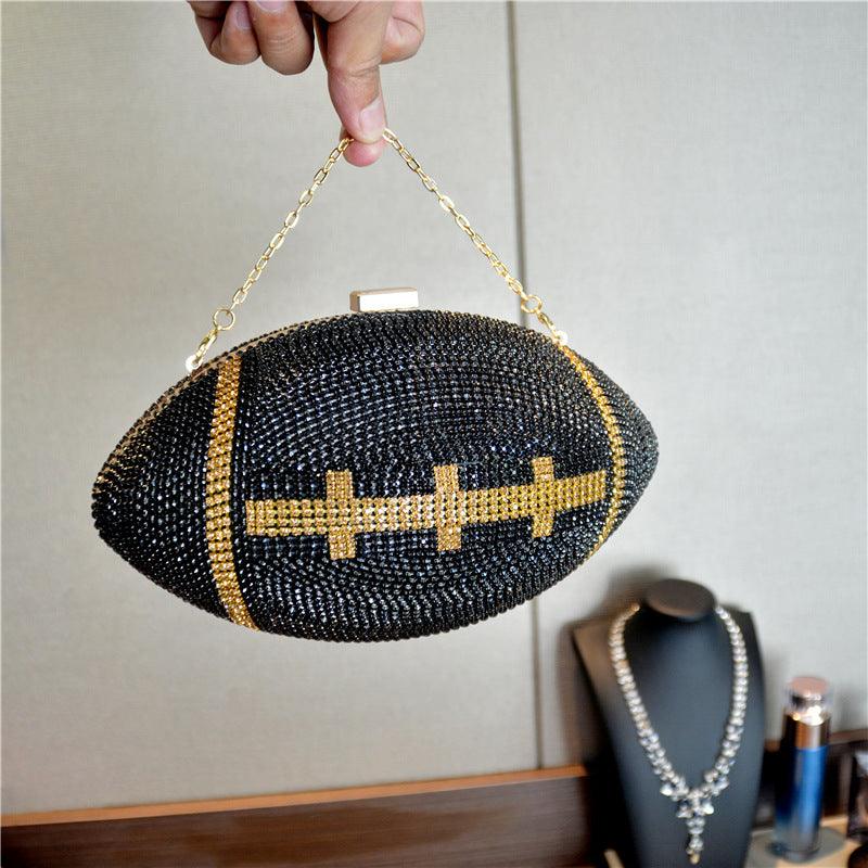 Women's Rugby Rhinestone Clutch Messenger Bag - MRSLM