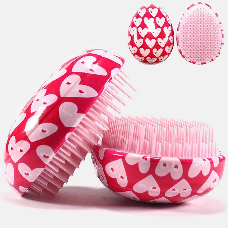 ABS Hair Brush Comb Pink Egg Round Shape Soft Styling Tools Heart Anti-Static Hair Brushes Detangling Comb Salon Hair Care Comb - MRSLM