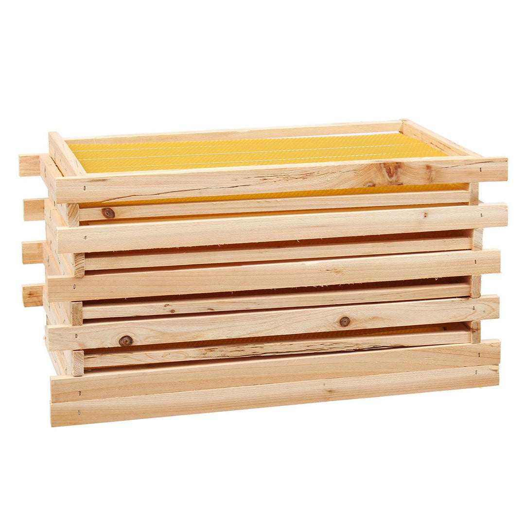 10Pcs Bees Wax Foundation Sheets Wood Beekeeping Pine Beehive Frame 49X23.5 cm - MRSLM