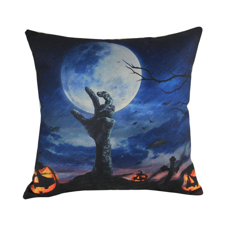 Multi Pillow Case Halloween Throw Pillow Cover Flax Square Soft Home Bar Christmas Party Pillowcase (1) - MRSLM