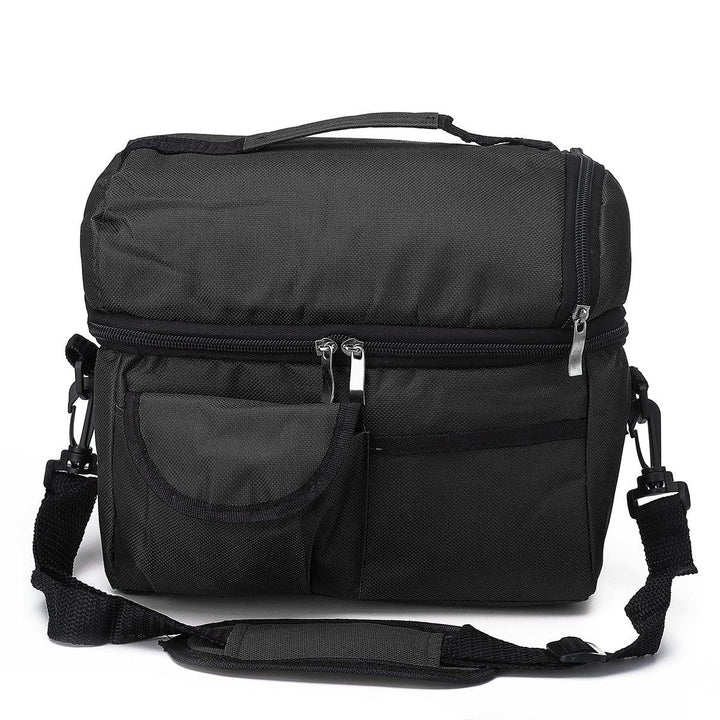 8L Insulated Lunch Box Tote Men Women Travel Hot Cold Food Cooler Thermal Bag (Black) - MRSLM