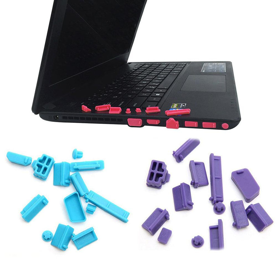 13PCS A Set Universal Laptop Dust Plug Laptop Notebook PC Silicone Computer USB VGA SD HDMI Ports Dust Proof Rubber Cover - MRSLM