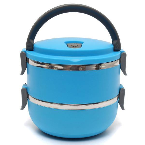 2 Layers Stainless Steel Bento Lunch Box Portable Thermal Insulation Lunch Box - MRSLM