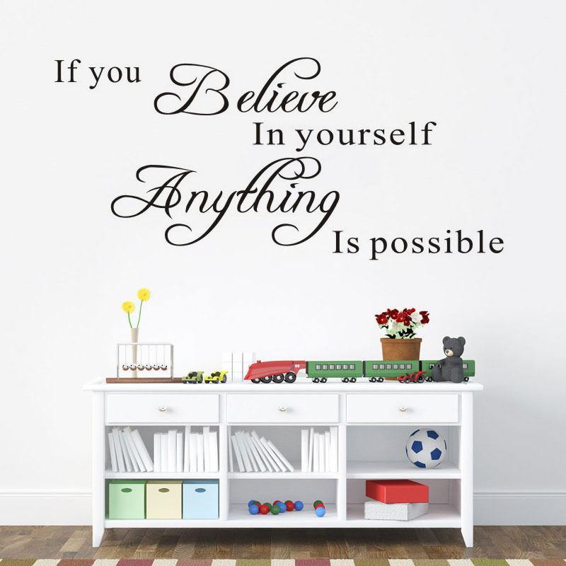 71X30CM If You Believe English Letter Wall Stickers Home Bedroom Decoration - MRSLM