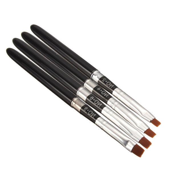 Flat Nail Art Brush Pen DIY Design UV Gel Acrylic French Painting False Tips - MRSLM