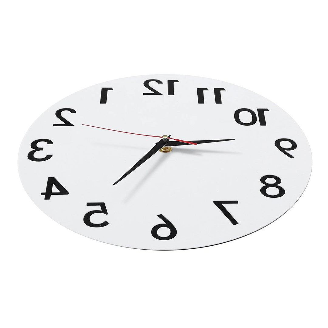 Reverse Anti Wall Clock Modern Backwards Time Run Counter Clockwise Wall Watch - MRSLM
