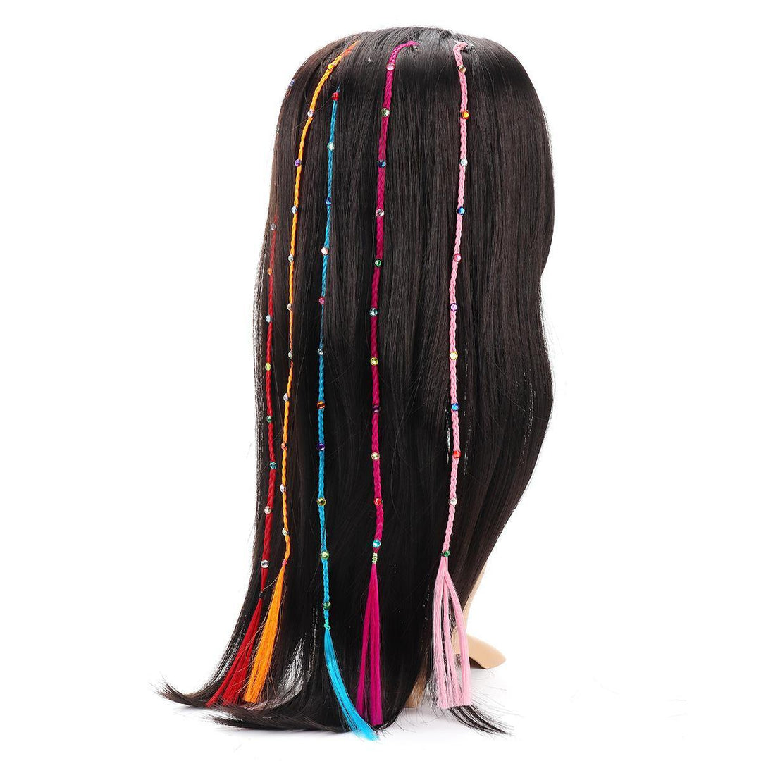 55cm Colourful Diamond Synthetic Fiber Hair Braid Extensions Halloween - MRSLM