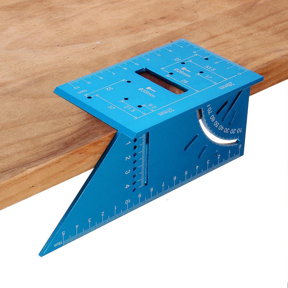 Drillpro 2 In 1 45/90 Degree Multifuction Aluminium Alloy Angle Ruler 20-35mm Woodworking Mounting Hinge Jig - MRSLM