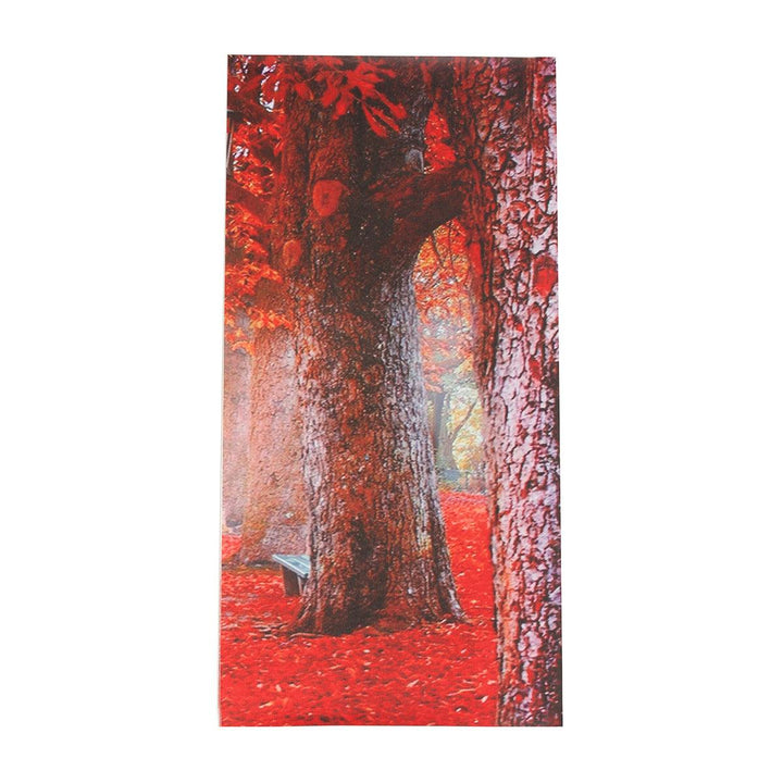 5Pcs Canvas Print Paintings Red Leaves Tree River Wall Decorative Print Art Pictures Frameless Wall Hanging Decorations for Home Office - MRSLM