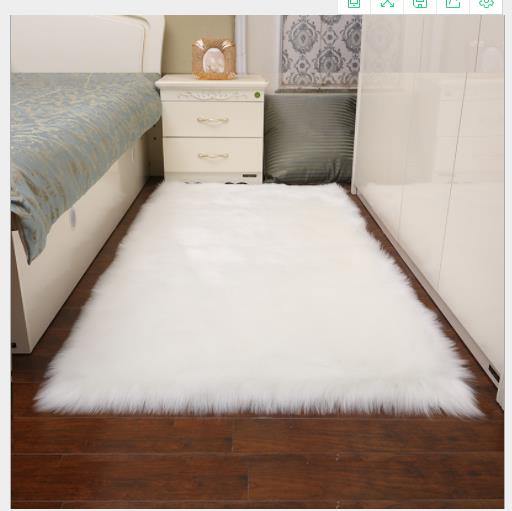 90x60cm Faux Wool Plush Rug Soft Shaggy Carpet Home Floor Area Mat Decoration - MRSLM
