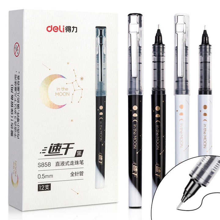 Deli 0.5mm Nib 3pcs Gel Pen Set Quick Dry Direct Liquid Large Capacity Business Signature Pen Stationery Office Supplies - MRSLM
