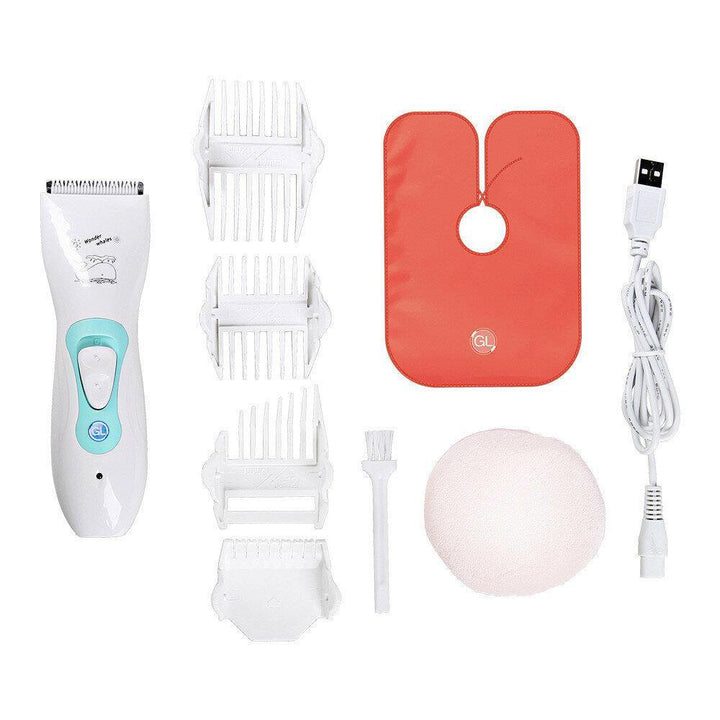 Baby Hair Clipper Set Rechargeable IPX-7 Waterproof Child Hair Trimmer Home Use DIY Hair-Cutting Set - MRSLM