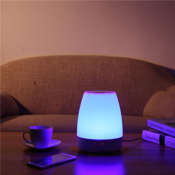 GLIME Wake up Light Sunrise Simulation Alarm Clock Lamp bluetooth Speaker Colorful Night Light (US Plug) - MRSLM