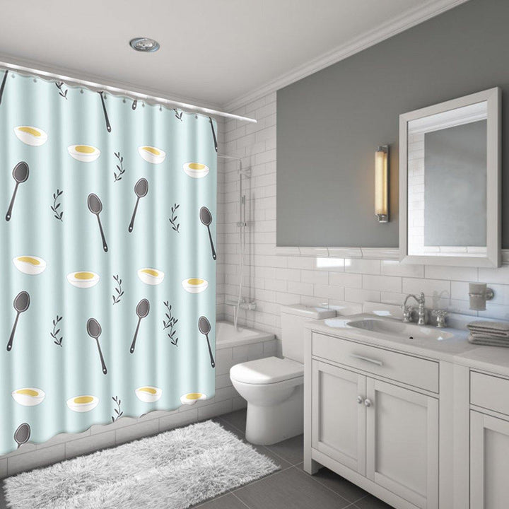 Bathroom Non-Slip Carpet Rug Lid Toilet Seat Cover Mat Shower Curtain (Y181007-D001) - MRSLM